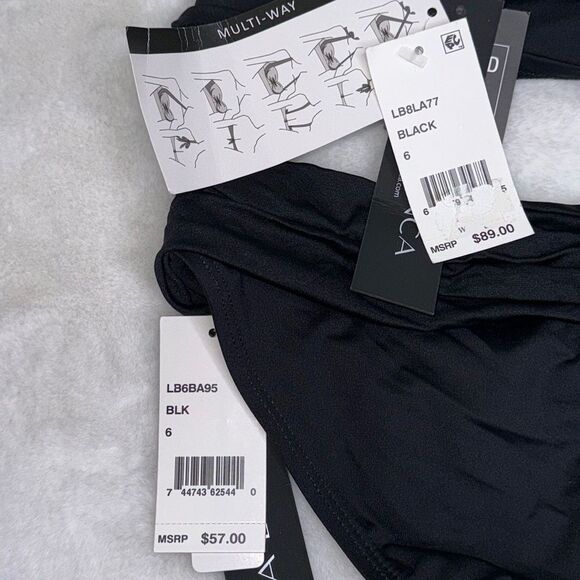 La Blanca Island Goddess Convertible Bandini Tankini Top & Shirred Banded Bottom - Picture 16 of 16